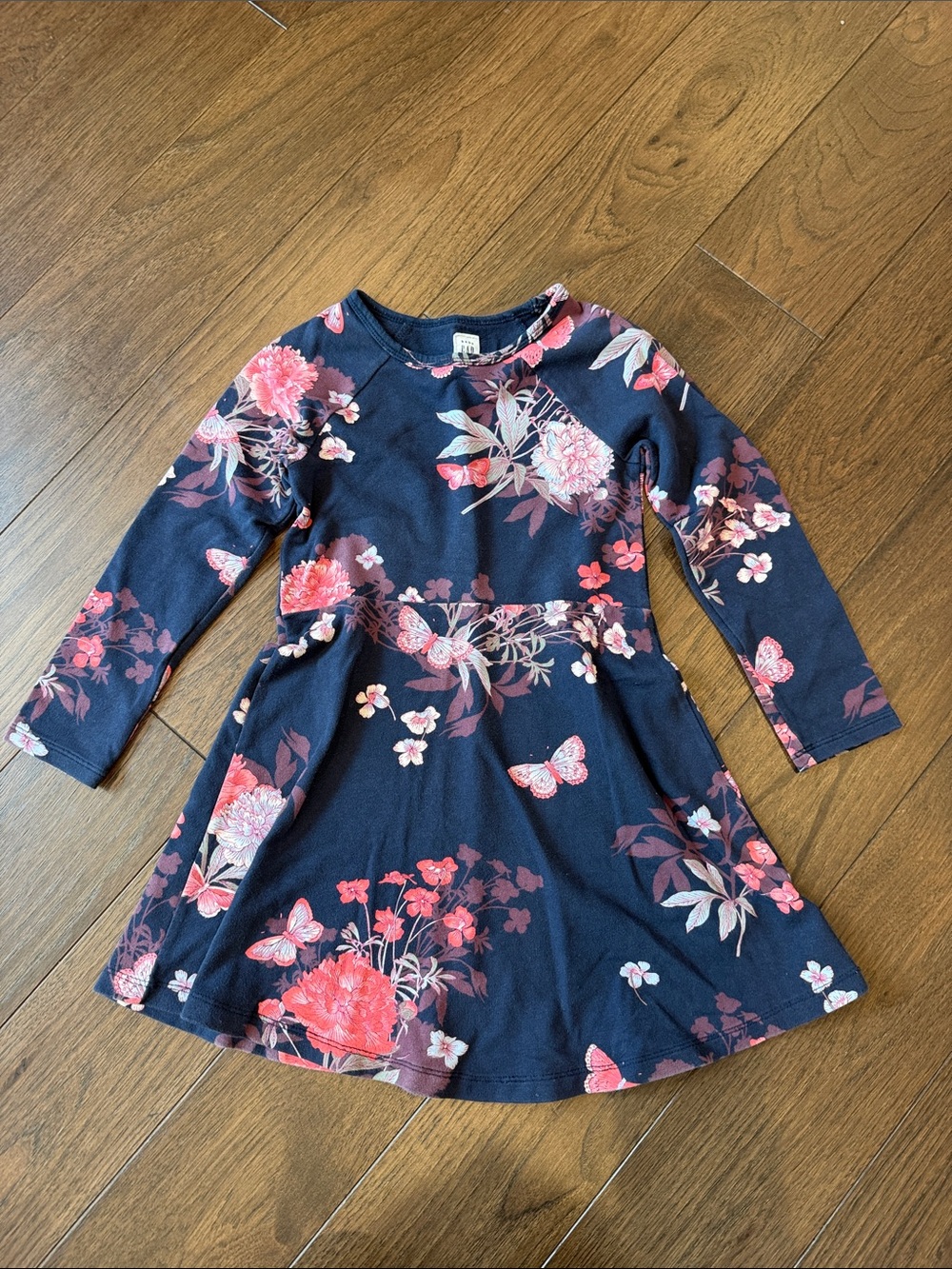Baby GAP Navy Dress with Pink Floral & Butterfly Print Size 5 - C30-031